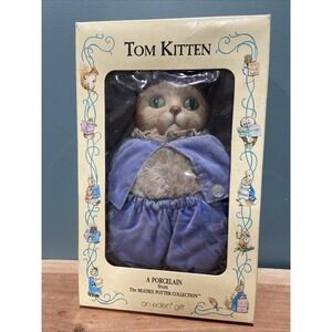 1987 Eden Toys Beatrix Potter Collection "Tom Kitten" Porcelain Head with box